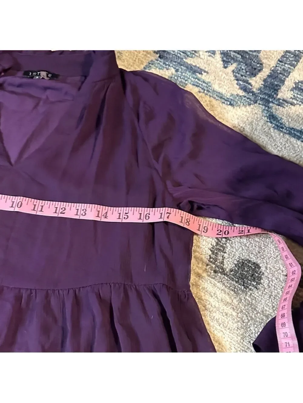 1 State Elegant Purple lined Tiered Babydoll Women's Dress sz Small - Picture 6 of 8